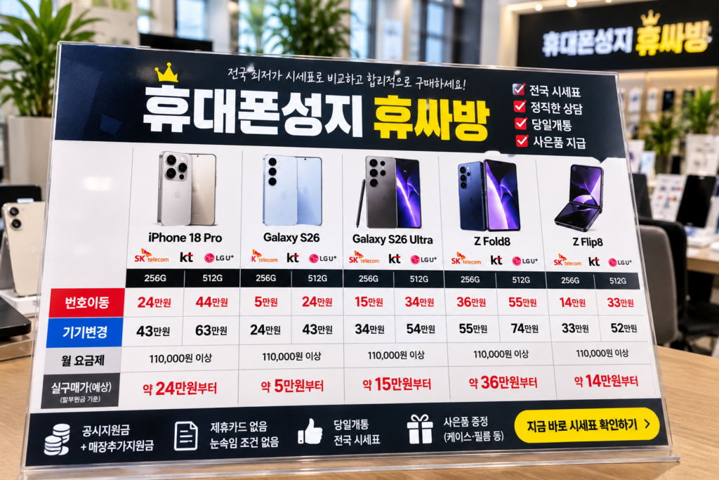 휴대폰성지시세표